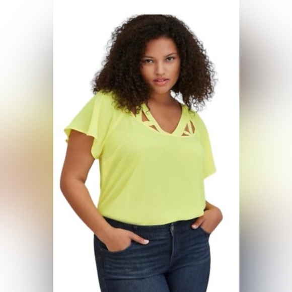 Torrid Lattice Front Georgette Top Plus Size 2X - Picture 1 of 8